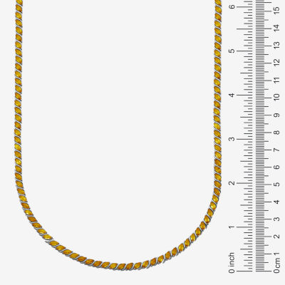 Womens Genuine Yellow Citrine Sterling Silver Tennis Necklaces