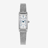 Bering Womens Crystal Silver Tone Mesh Bracelet Watch-11125  display picture 3