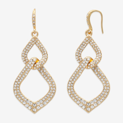 Bold Elements Gold Tone Womens Glass Drop Earrings