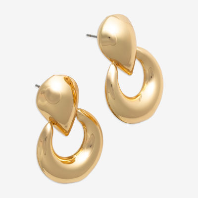 Bold Elements Gold Tone Womens Drop Earrings