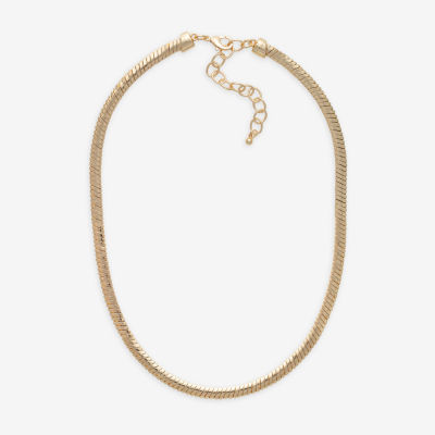 Bold Elements Gold Tone Womens 18 Inch Snake Chain Necklace