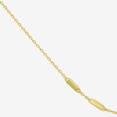 Gold Addiction Womens 10K Gold Inch Cable Chain Necklace