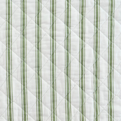 Martha Stewart Core Ticking Stripe Easy Care Quilt Set