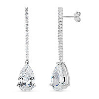 3 1/4 CT. T.W. White Cubic Zirconia Sterling Silver Drop Earrings, One Size