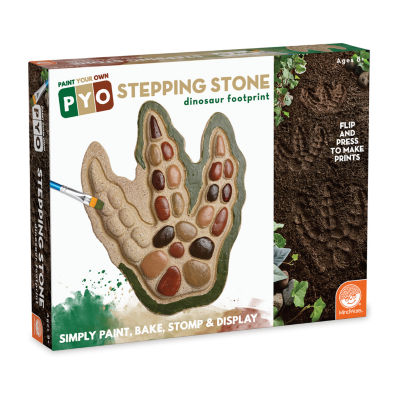 Mindware Paint Your Own Stepping Stone Set- Dinosaur Footprint Painting Kit