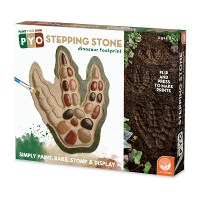 Mindware Paint Your Own Stepping Stone Set- Dinosaur Footprint Painting Kit