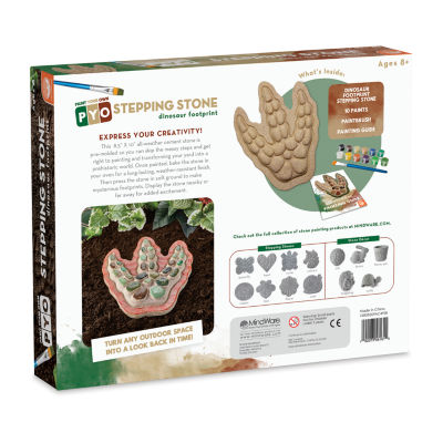Mindware Paint Your Own Stepping Stone Set- Dinosaur Footprint Painting Kit