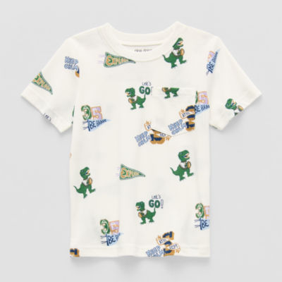 Okie Dokie Toddler & Little Boys Crew Neck Short Sleeve Graphic T-Shirt