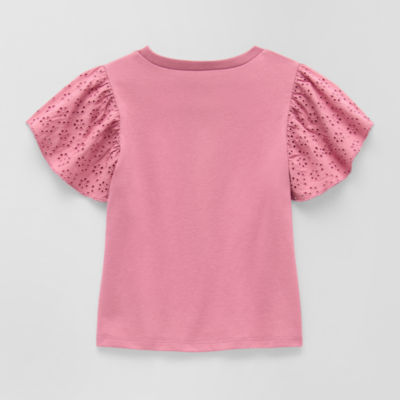 Okie Dokie Toddler & Little Girls Round Neck Short Sleeve T-Shirt