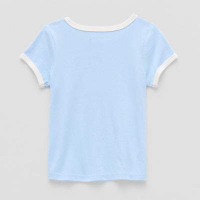 Okie Dokie Toddler & Little Girls U Neck Short Sleeve Graphic T-Shirt