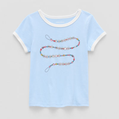 Okie Dokie Toddler & Little Girls U Neck Short Sleeve Graphic T-Shirt