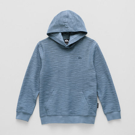 Quiksilver Big Kid Boys Long Sleeve Embroidered Hoodie, Medium (10-12), Blue