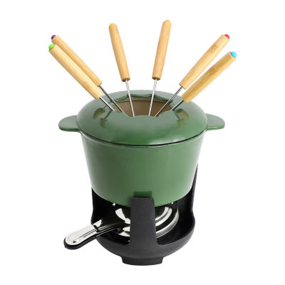 MegaChef Enameled Cast Iron Fondue Set
