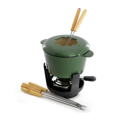 MegaChef Enameled Cast Iron Fondue Set