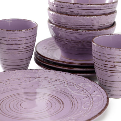 Elama Malibu Mica 16-pc. Stoneware Dinnerware Set