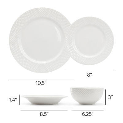 Elama Kim 16 Piece 16-pc. Porcelain Dinnerware Set