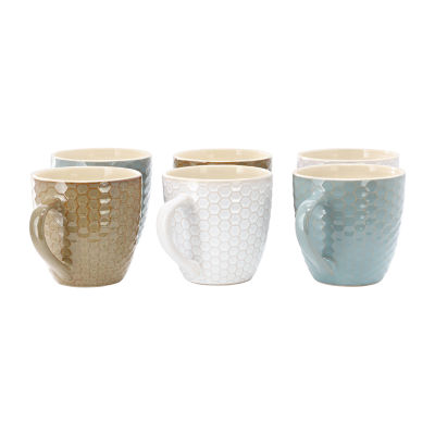 Elama Honey Bee Assorted 6-pc. Geometric Coffee Mug