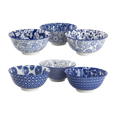 Elama Moxy 6 Piece Porcelain Salad Bowl