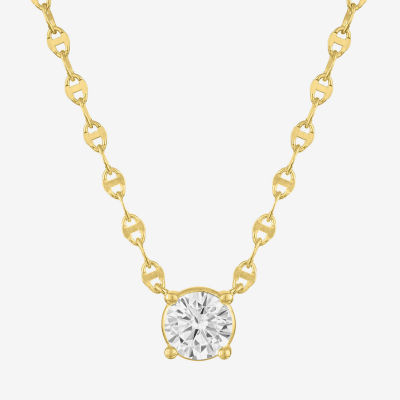 Diamond Addiction (G-H / Si2-I1) Womens / CT. T.W. Lab Grown White Diamond 14K Gold Over Silver Round Inch Pendant Necklace
