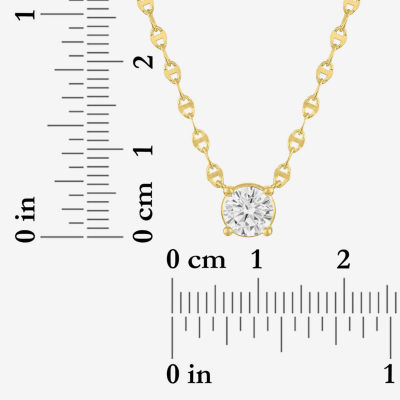 Diamond Addiction (G-H / Si2-I1) Womens / CT. T.W. Lab Grown White Diamond 14K Gold Over Silver Round Inch Pendant Necklace