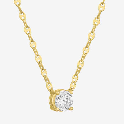 Diamond Addiction (G-H / Si2-I1) Womens / CT. T.W. Lab Grown White Diamond 14K Gold Over Silver Round Inch Pendant Necklace
