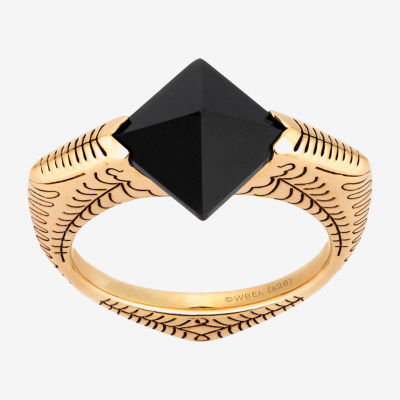 Harry Potter Mens Genuine Black Onyx 14K Gold Over Silver Fashion Ring