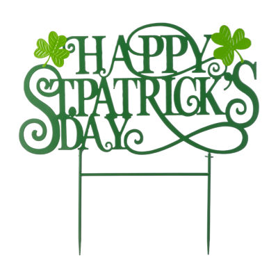 Glitzhome 24" Metal Happy St. Patricks Day Yard Art