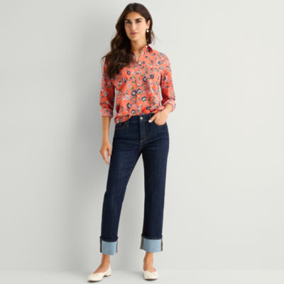 St. John's Bay Womens High Rise Straight Leg Jean