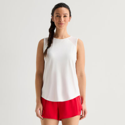 Xersion Mesh Womens Crew Neck Sleeveless Active Tank Top