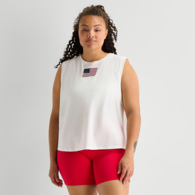 Xersion Womens Crew Neck Sleeveless Active Plus Tank Top