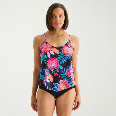 Sonnet Shores Womens Floral Tankini Swimsuit Top