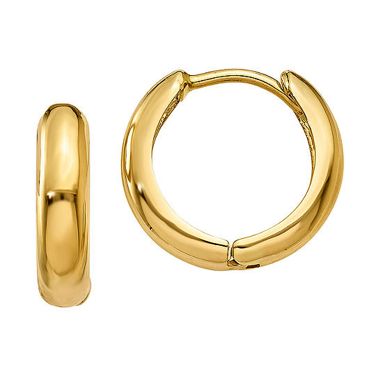 14K Gold 9mm Round Hoop Earrings
