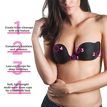 Nude Strapless Bra Adhesive Push-up For Backless Dress D Cup