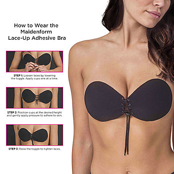 Adhesive Bra Push Up Bra Backless Bra with Drawstring, Adjustable Strapless  Self Adhesive Invisible Bras for Women,Nude,Cup A at  Women's  Clothing store