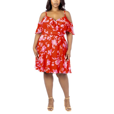 Jcpenney red best sale dress plus size