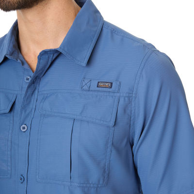 Smiths Workwear Performance Fishing Mens Short Sleeve Regular Fit Button-Down Shirt