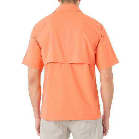 Smiths Workwear Performance Fishing Mens Regular Fit Short Sleeve Button-Down Shirt, X-large, Orange