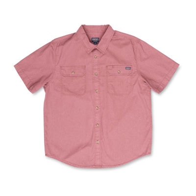 Smiths Workwear Sandwashed Mens Short Sleeve Regular Fit Button-Down Shirt