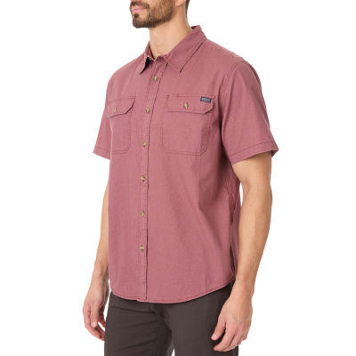 Smiths Workwear Sandwashed Mens Short Sleeve Regular Fit Button-Down Shirt