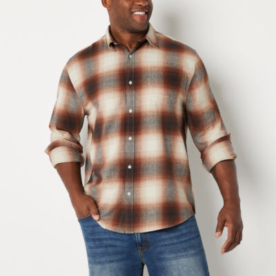Arizona Big and Tall Mens Classic Fit Long Sleeve Flannel Shirt - JCPenney