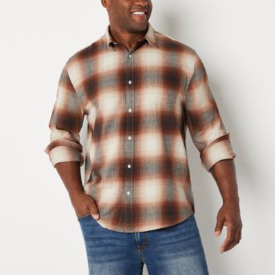 Arizona Mens Long Sleeve Classic Fit Big and Tall Flannel Shirt