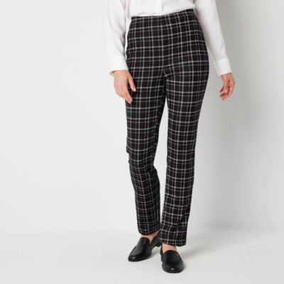 Liz Claiborne Plus Womens Amy Mid Rise Straight Pull-On Pants