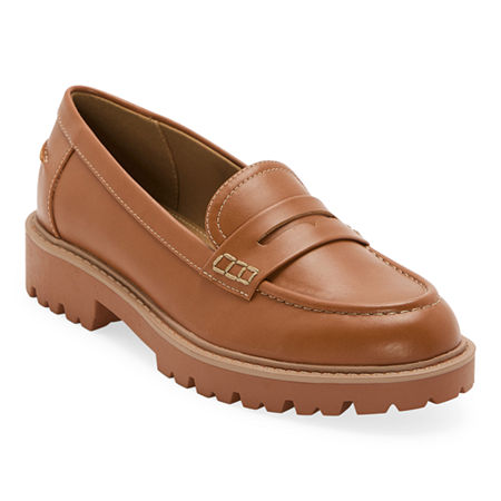 St. John's Bay Womens Laurels Loafers, 8 Wide, Brown