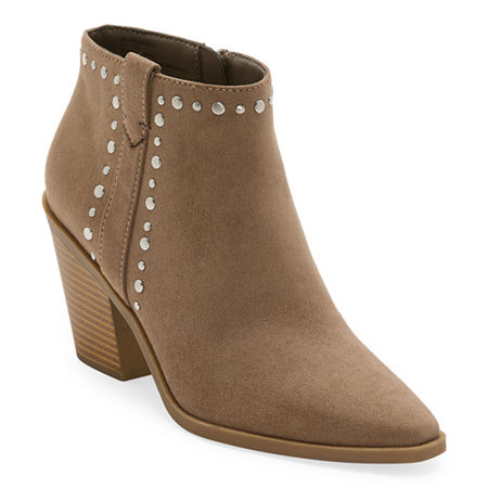 Image of a.n.a Womens Darlin Stacked Heel Booties, 8 1/2 Medium, Brown