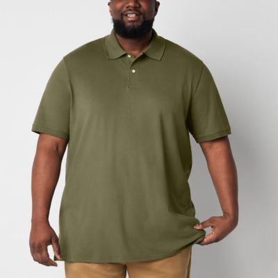 St. John's Bay Premium Stretch Big and Tall Mens Regular Fit Short Sleeve Polo Shirt