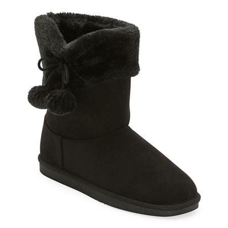 Thereabouts Little & Big Kid Girls Willa Flat Heel Winter Boots, 4 Medium, Black