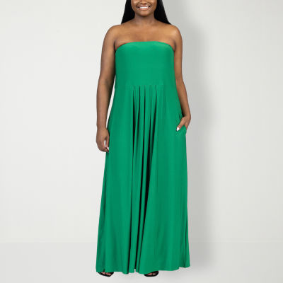 24seven Comfort Apparel Womens Plus Sleeveless Maxi Dress