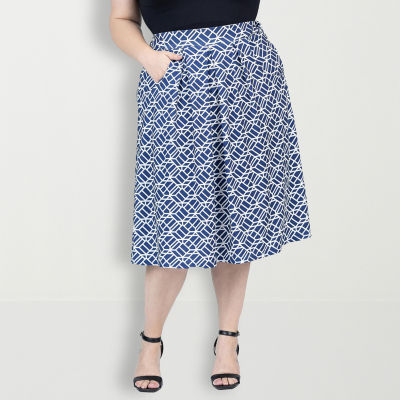 24seven Comfort Apparel Womens A-Line Skirt-Plus