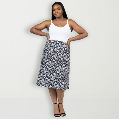 24seven Comfort Apparel Womens A-Line Skirt-Plus