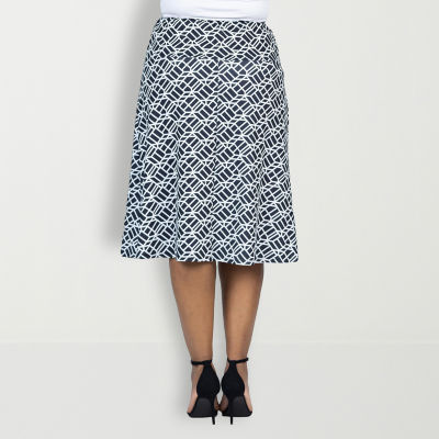 24seven Comfort Apparel Womens A-Line Skirt-Plus